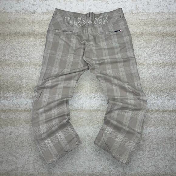 Quiksilver Other - Vintage Y2K Quiksilver Pants 36x32 Regular Straight Leg Fit Plaid Tan